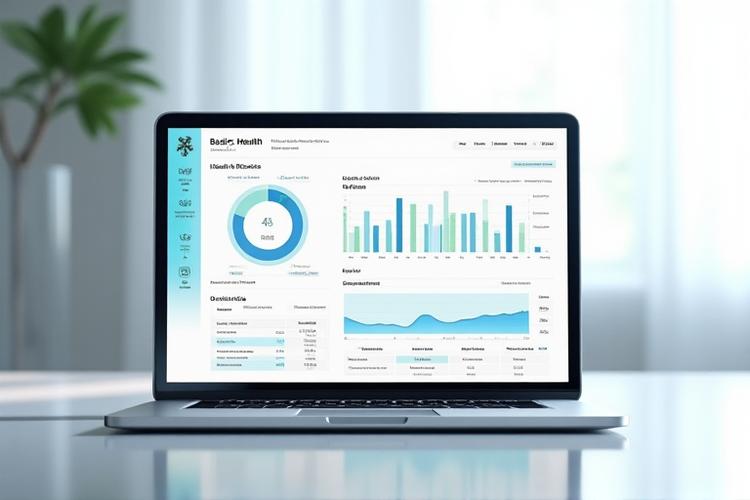 Basilic Health unified dashboard displaying health metrics on a laptop screen